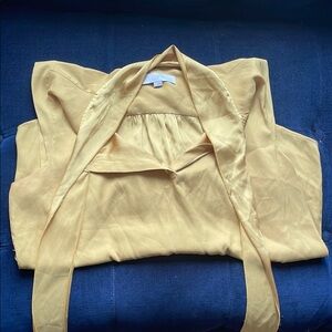 LOFT Mustard Blouse with Chic Tie